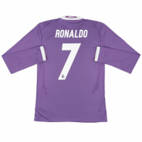 Ronaldo #7 Retro Real Madrid Long Sleeve Away Jersey 2016/17