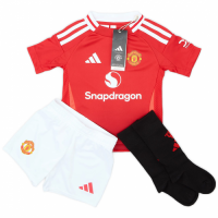 Kids Manchester United Home Full Kit(Jersey+Shorts+Socks) 2024/25