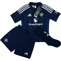 Kids Manchester United Away Full Kit(Jersey+Shorts+Socks) 2024/25