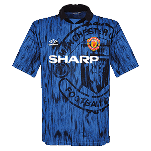 manchester united blue retro jersey